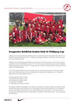 Svogerslev Boldklub bedste klub til Vildbjerg Cup