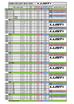 CENÍK LYŽÍ LUSTi 2015 / 2016