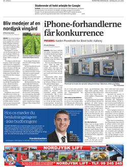 28. juni 2015 iPhone-forhandlere får konkurrence Af Louise Mandrup