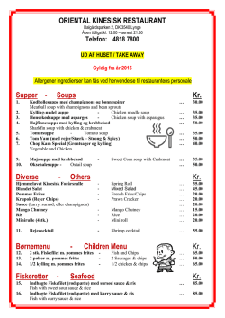 Menukort - klik her - Oriental Kinesisk Restaurant