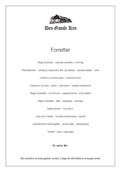 menu - Den Gamle Kro, Hornslet