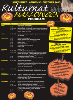 Plakat for Kulturnatten i Asnæs fredag den 30. oktober 2015