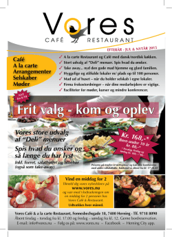 Se hele menukortet her - Vores Café & Restaurant