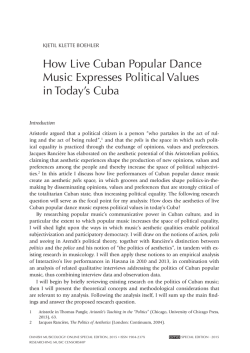 How Live Cuban Popular Dance Music Expresses Political