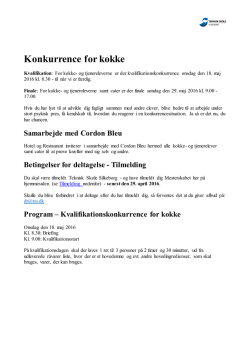 Konkurrence for kokke - Teknisk Skole Silkeborg