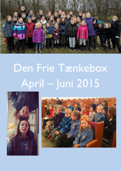 Den Frie Tænkebox April – Juni 2015