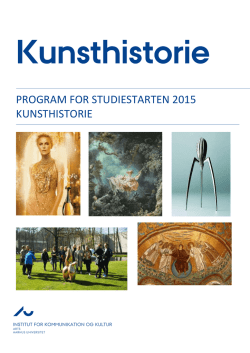 program for studiestarten 2015 kunsthistorie - Studerende