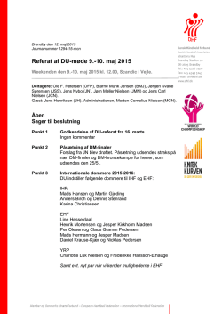 Referat af DU-møde 9.-10. maj 2015