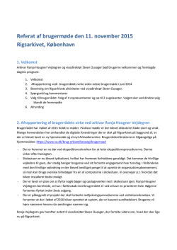 Referat af brugermøde, læsesalen i København. November 2015