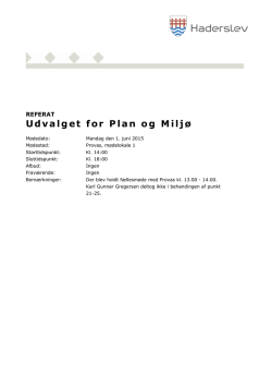 Udvalget for Plan og Miljø