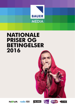 NATIONALE PRISER OG BETINGELSER 2016