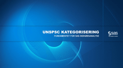 UNSPEC KATEGORISERING fundamentet for SAS