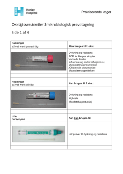 Oversigt over utensilier til mikrobiologisk prøvetagning Side 1 af 4