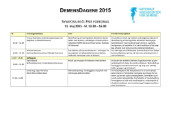 DEMENSDAGENE 2015 - Nationalt Videnscenter for Demens