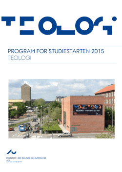 program for studiestarten 2015 teologi - Studerende