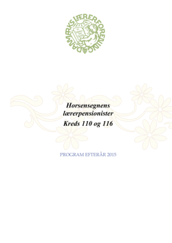 Efterårsssprogram 2015 - Horsens Lærerforening