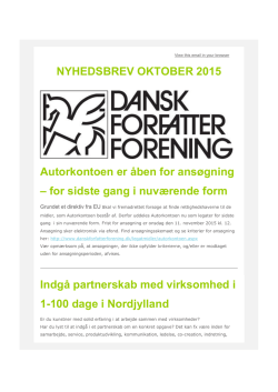Oktober 2015 - Dansk Forfatterforening