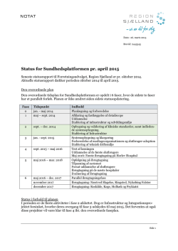 Status for Sundhedsplatformen pr. april 2015