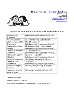 Ferieplan for skoleåret 2014/2015