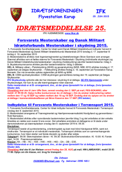 IM 25 29-06-2015 - Idrætsforeningen Flyvestation Karup