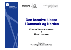 Den kreative klasse i Danmark og Norden