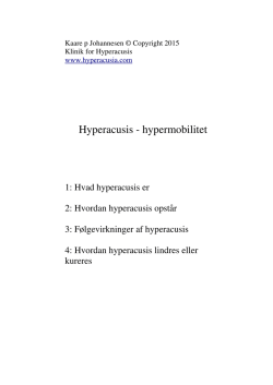Hyperacusis - hypermobilitet
