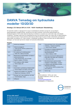 DANVA Temadag om hydrauliske modeller 1D/2D/3D
