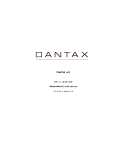DANTAX A/S ÅRSRAPPORT FOR 2014/15 1/7 2014 – 30/6 2015