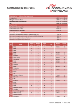 Kanaloversigt og priser 2015 - Ka-net