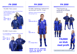 FA 2000 Spille/træningstøj - fa2000, frederiksberg alliancen 2000