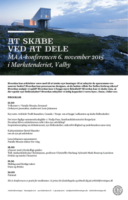 AT SKABE VED AT DELE MAA-konferencen 6. november 2015 i