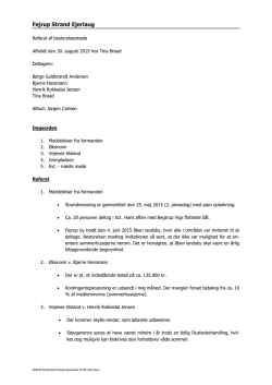 Referat fra bestyrelsesmøde 30. august 2015