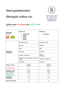 Næringsdeklaration Økologisk softice mix