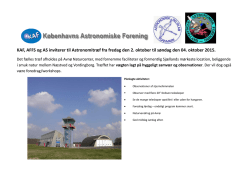 KAF, AFFS og AS inviterer til Astronomitræf fra fredag den 2. oktober