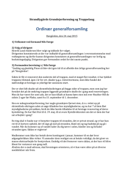 Generalforsamling - 24. maj 2015 - Strandlygård grundejerforening