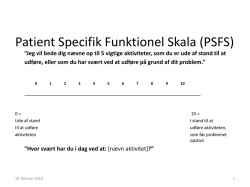 Patient Specifik Funktionel Skala (PSFS)