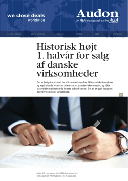 Historisk højt 1. halvår for salg af danske virksomheder