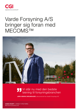 Varde Forsyning A/S bringer sig foran med MECOMS™