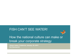 FISH CAN`T SEE WATER! How the national culture can make or