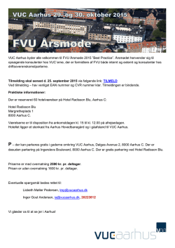 VUC Aarhus byder alle velkommen til FVU Årsmøde 2015 ”Best
