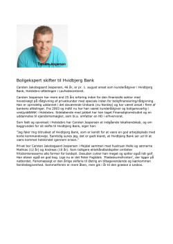 Hvidbjerg Bank opgraderer i Holstebro med erfaren kunderådgiver