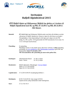 Invitasjon Hafjell Alpinfestival 2015