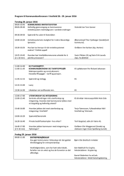 Program til Kommunekonferansen i Vestfold 28.- 29. januar