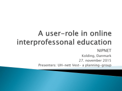 A user-role in online interprofessonal education