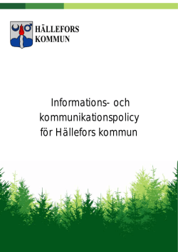 Informations- och kommunikationspolicy för Hällefors kommun