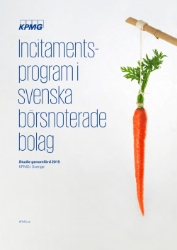 Incitamentsprogram i svenska börsnoterade bolag 2015