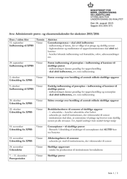 Administrativ prøve- og eksamenskalender for skoleåret 2015/2016