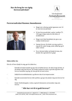 Forsvarsadvokat Rasmus Amandusson: ” Alle har ret til et godt