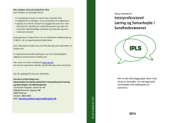 IPLS folder 2015 - Dansk Selskab for Interprofessionel Læring og