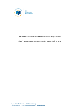 Resumé af resultaterne af Revisionsrettens årlige revision